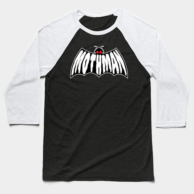 Mothman Wings Logo Baseball T-Shirt by Wasabi Snake